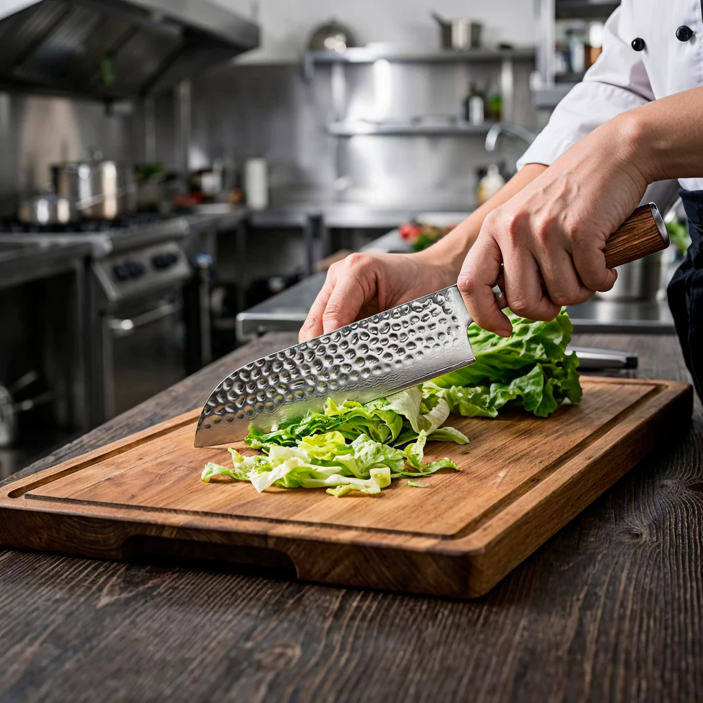 5-Piece Hammered Stainless Steel Kitchen Knife Set with Wood Handles - Image 5