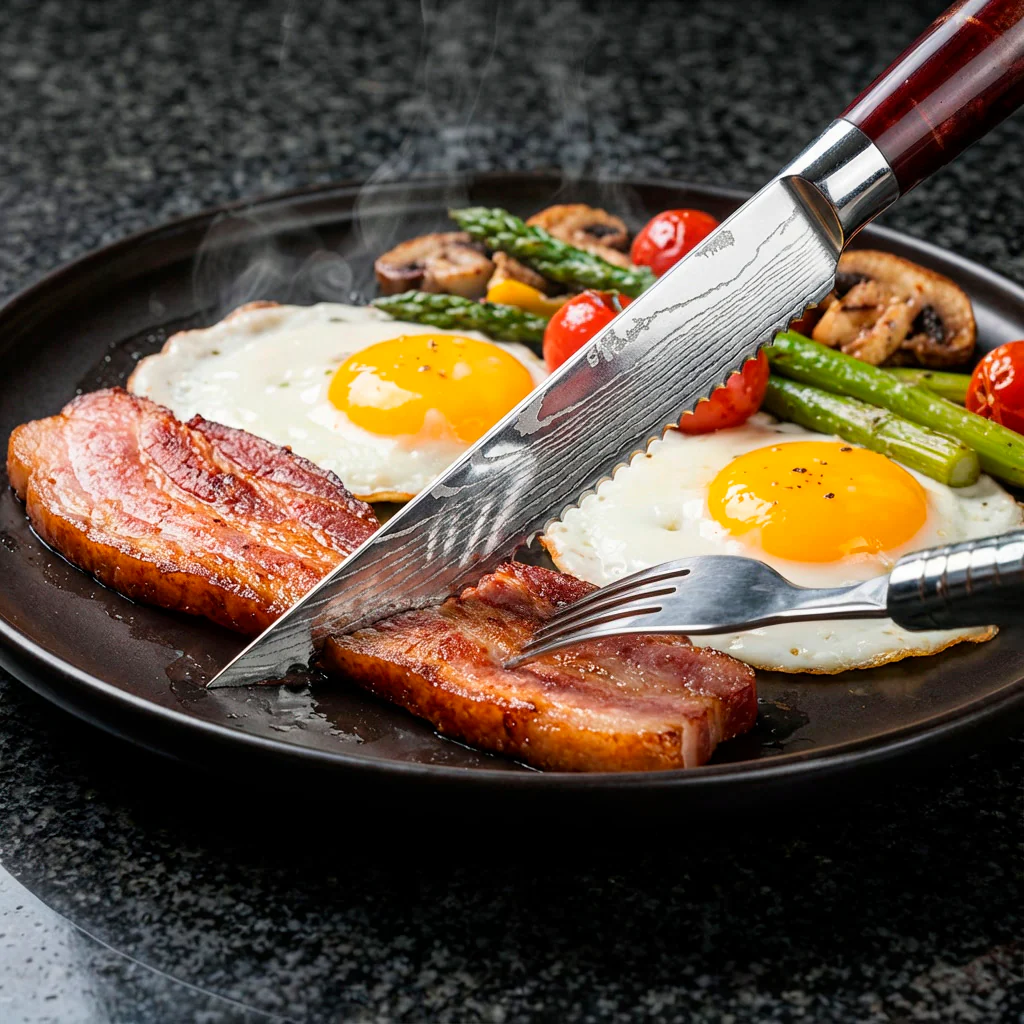 6-Piece Serrated Steak Knife Set with Red Handles - Image 8