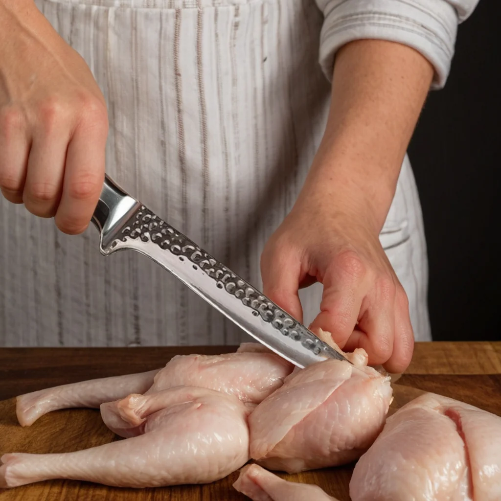 Hand-Forged Damascus Boning Knife - Image 5