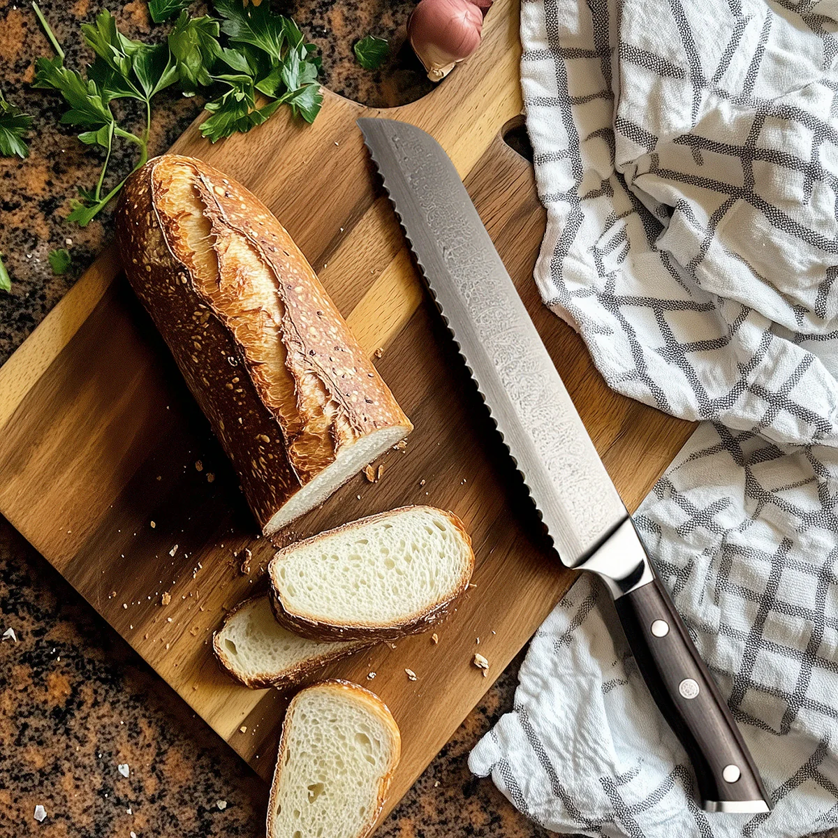Damascus Bread Knife - Image 6