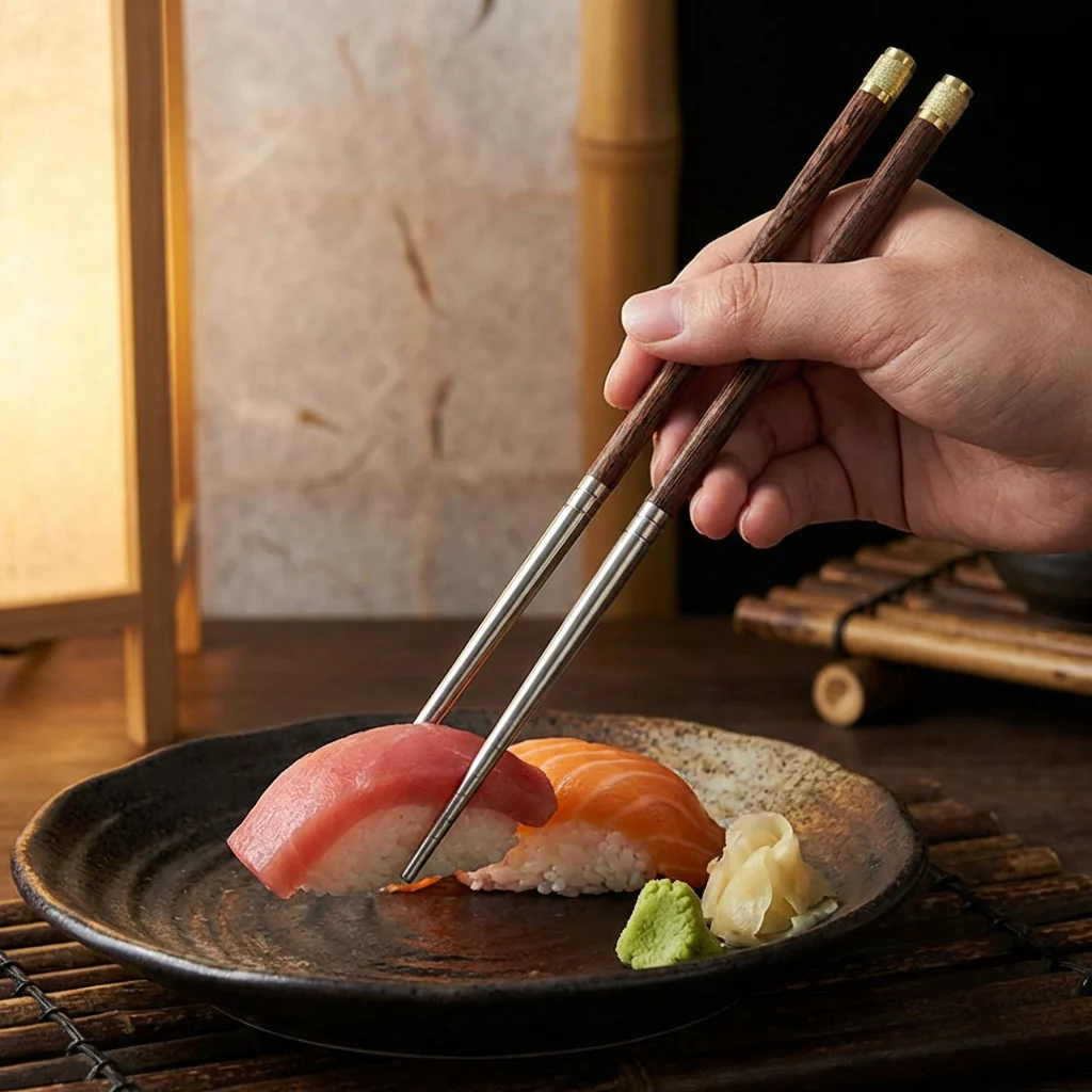 Signature Chopsticks – Wood, Copper & Stainless Steel - Image 3