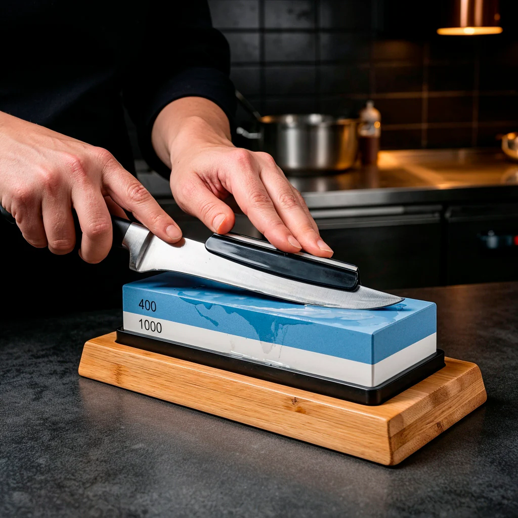 Dual Grit Knife Sharpening Whetstone Set - Image 3