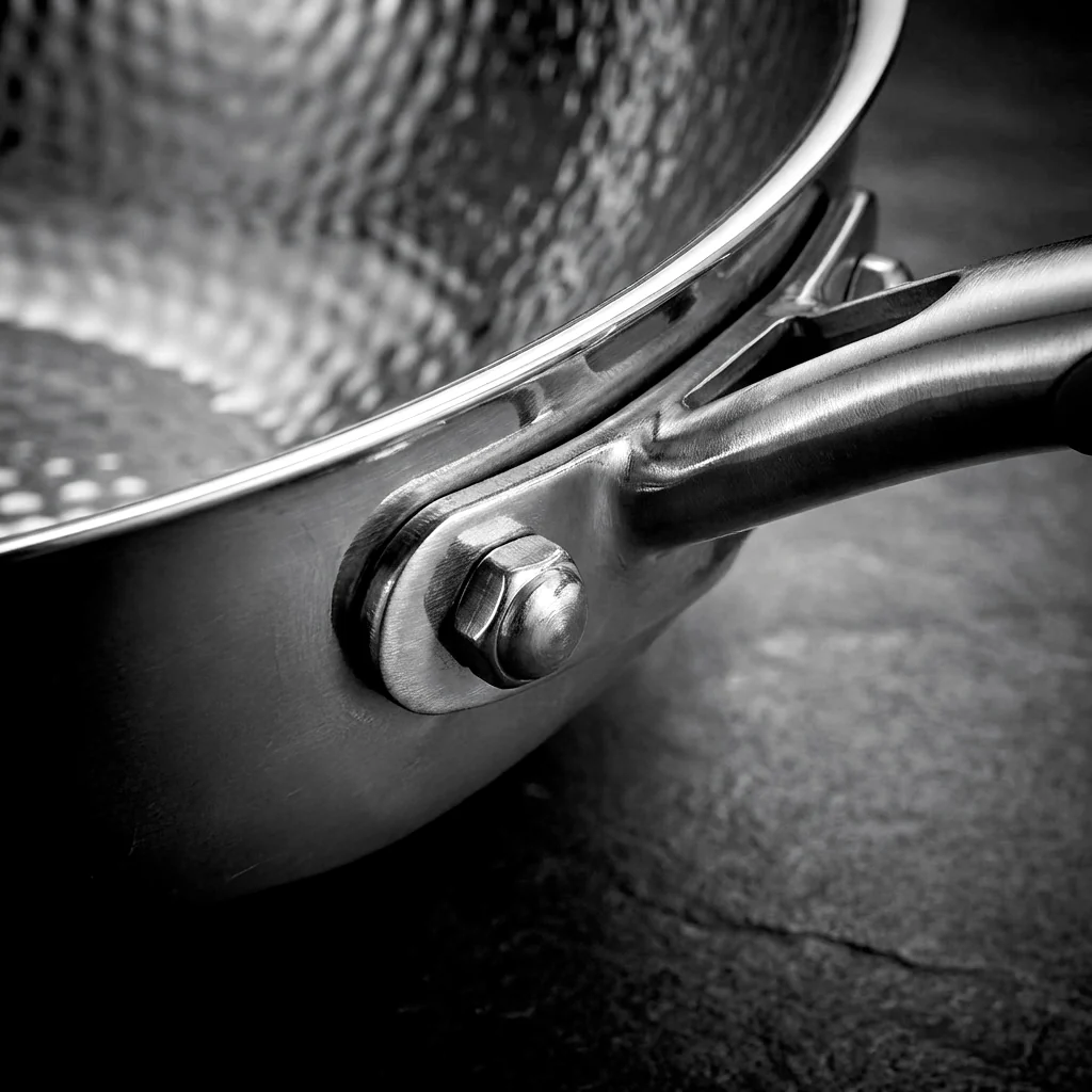 Hammered Titanium Wok Deep Frying Pan with Dual Handles - Image 5