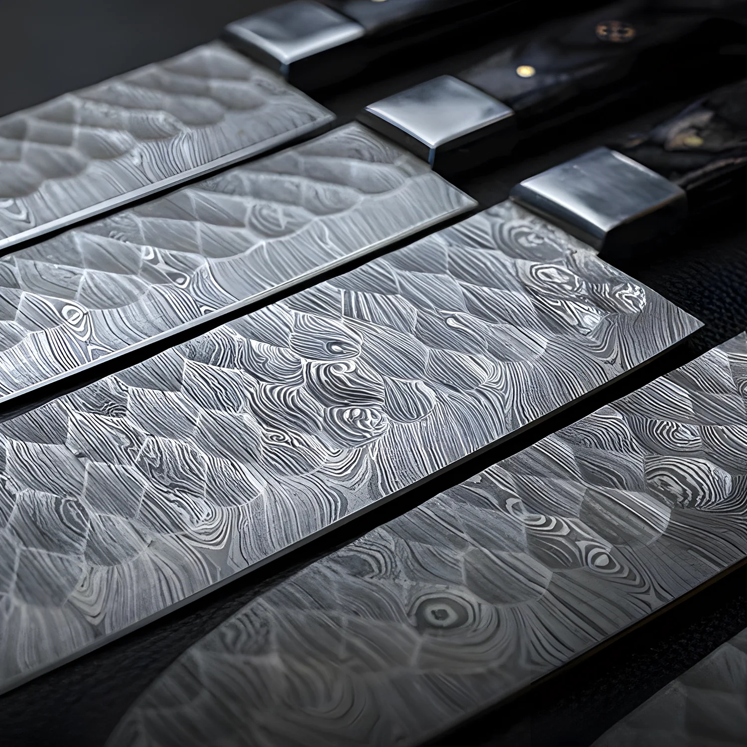 Hand-Forged Chef Damascus 5-Piece Knife Set - Image 3