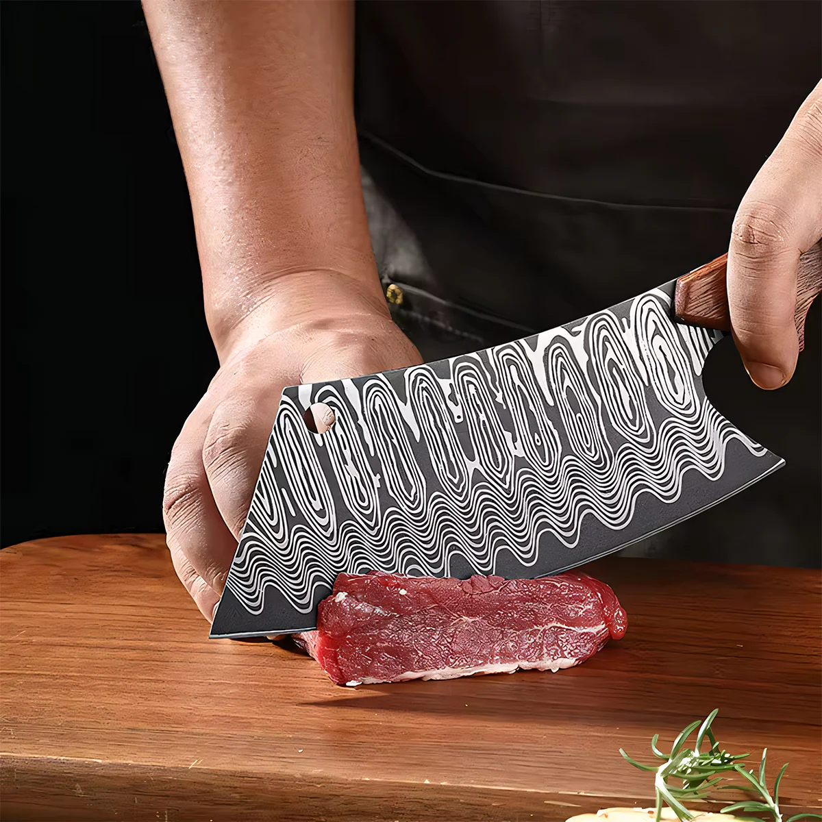 Hand Forged Meat Cleaver Knife Japanese Kitchen Knife with Sheath - Image 8