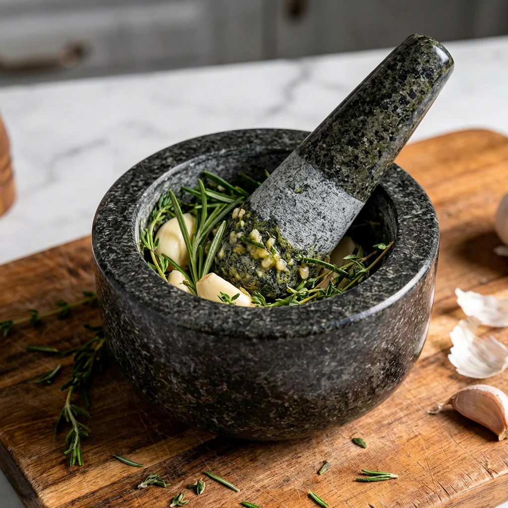 Handmade Polished Granite Mortar & Pestle - Image 5