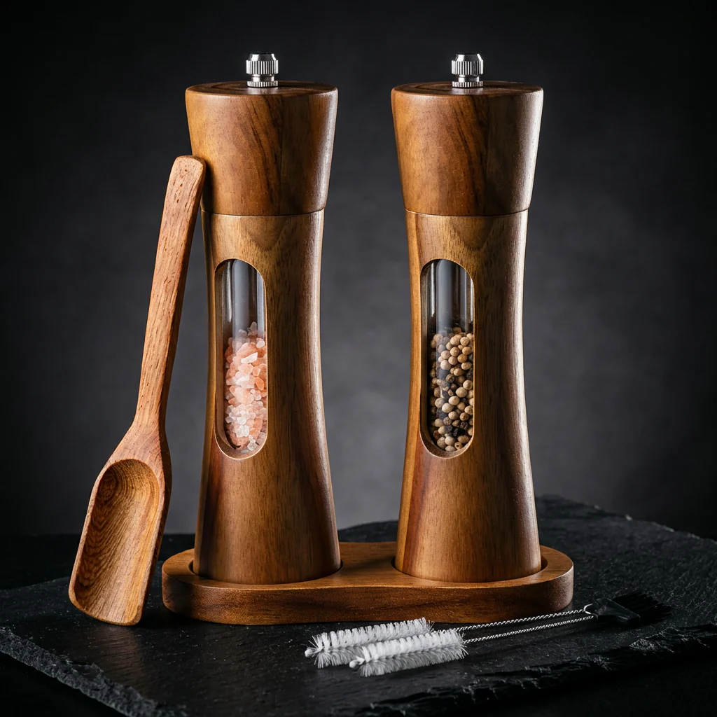 Acacia Wood Salt & Pepper Grinder - Image 2