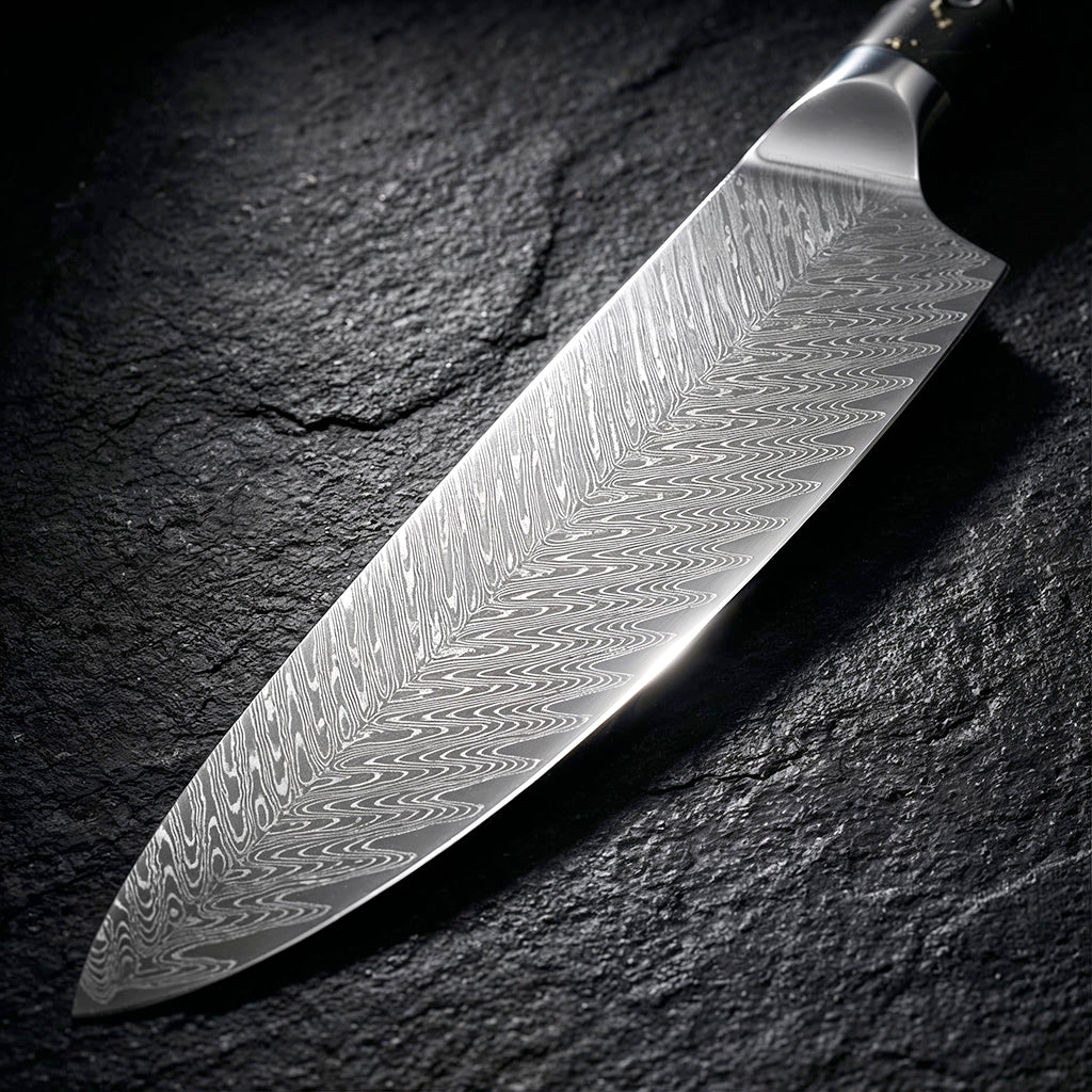 Chef Santoku Knife Damascus Butterfly Pattern - Image 4