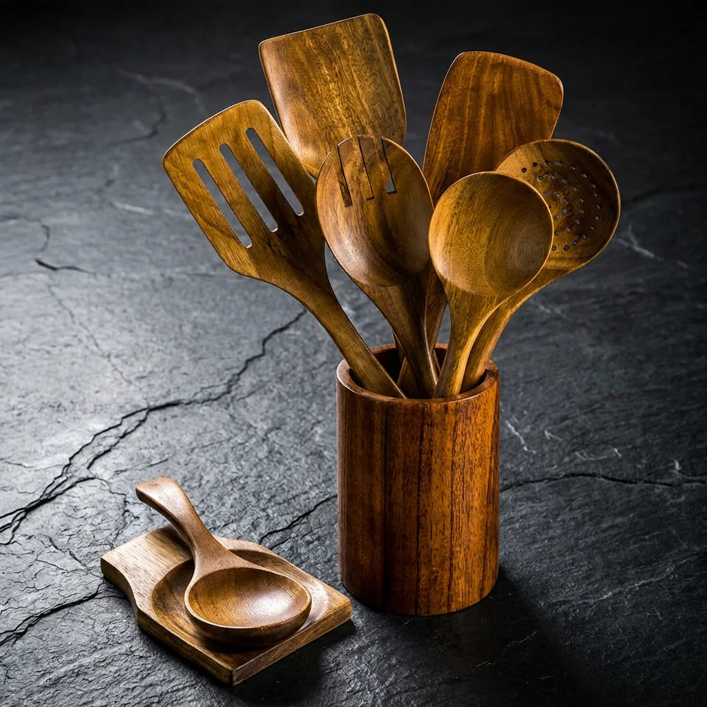 Artisan Teak Wood Utensils - Image 9
